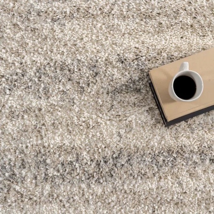 Solid Shag Light Gray Handmade Rug