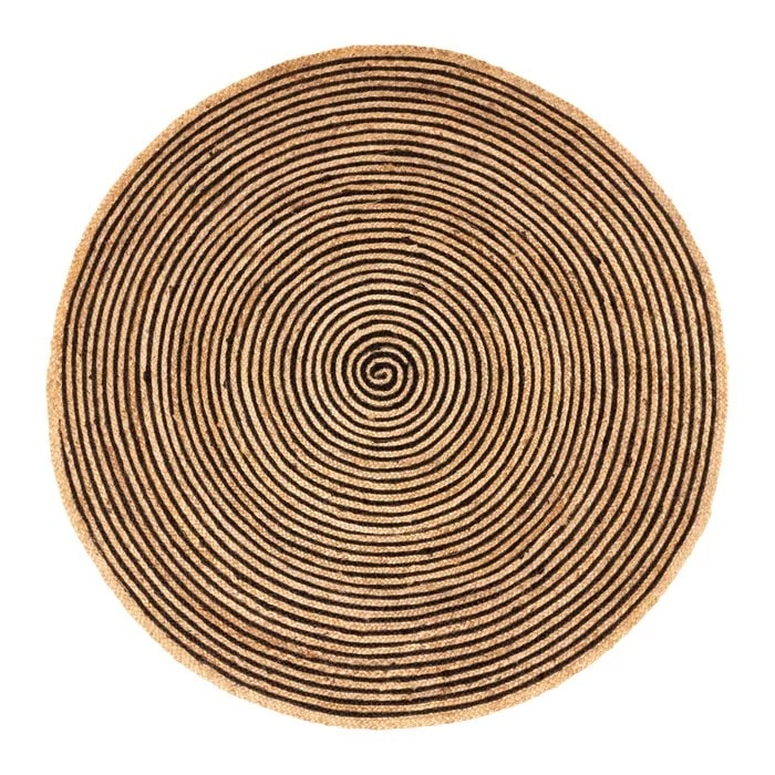 BlackFern Jute Round Handmade Rug for Living Room