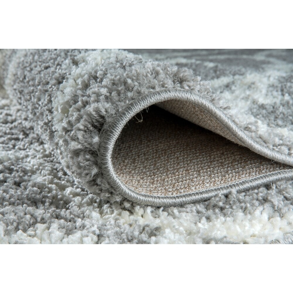 Canyon Stripes Grey Solid Shag Rug