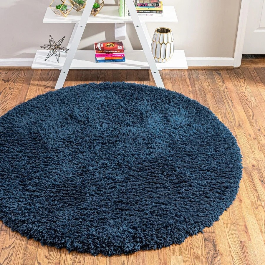 Zester Round Solid Shag Rug