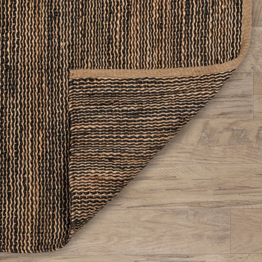 Natural Black Classic Striped Handmade Jute Rug