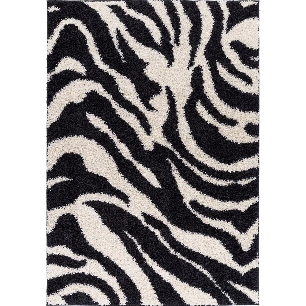 Ebony Stripes Handmade Shag Rug