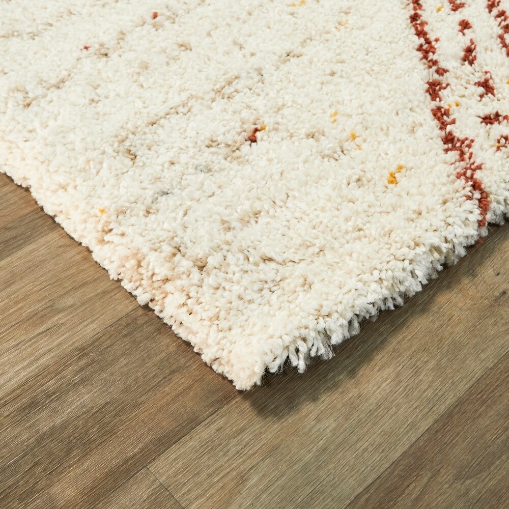 Sierra Cream Solid Shag Area Rug