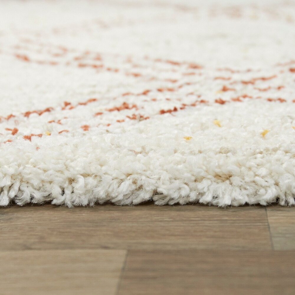 Sierra Cream Solid Shag Area Rug