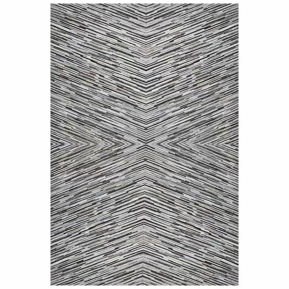 Streamline Leather Handmade Rug For Living Room, Bedroom