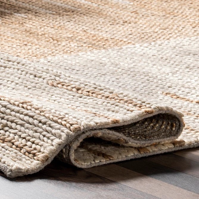 Stria Natural Jute Rugs For Living Room, Bedroom